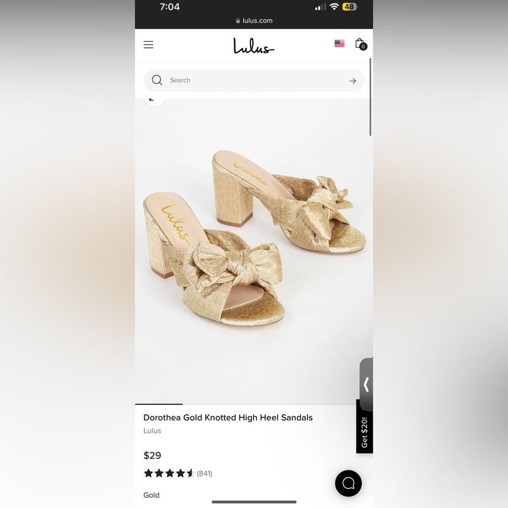 Lulus Dorothea Gold Knotted High Heel Sandals